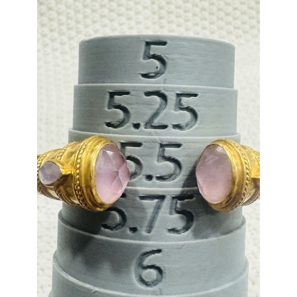 Julie Vos Cannes Cuff Bracelet Iridescent Rose 24K Gold Plate JV - Picture 3 of 3